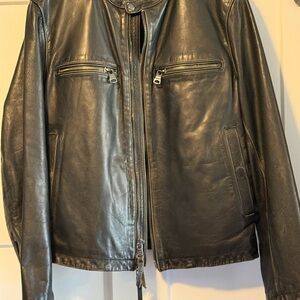 Banana Republic Black Leather Bomber Jacket
